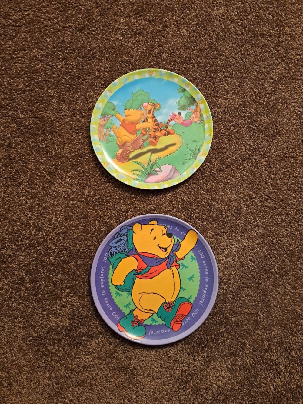 Vntg Zak! Designs melamine plates featuring Winnie the Pooh,Tigger, Piglet